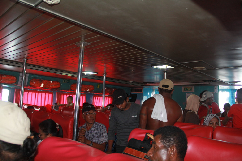 Vendors selling snacks to passengers