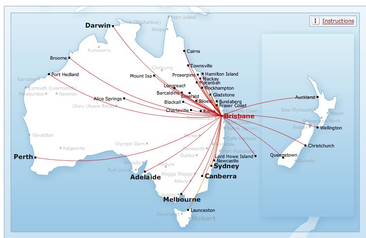 QF BNE routes