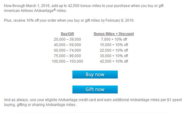 Aa Buy Miles Chart